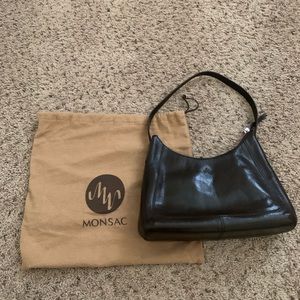 Monsac Classic Brown Leather Shoulder Bag